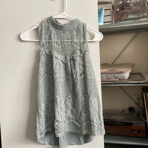 Lace light blue top